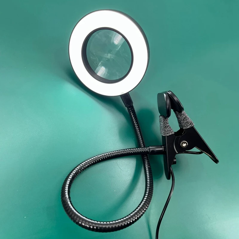 Clip-Type Led Magnifying Glass Non-Slip Equipment Clamp Portable Desk Lamp