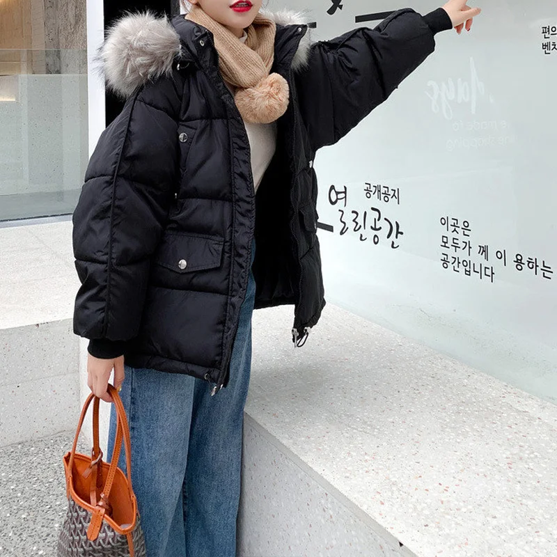 2022 winter new cotton women's short Korean down jacket loose thick and comfortable bread coat student ladies thick coat