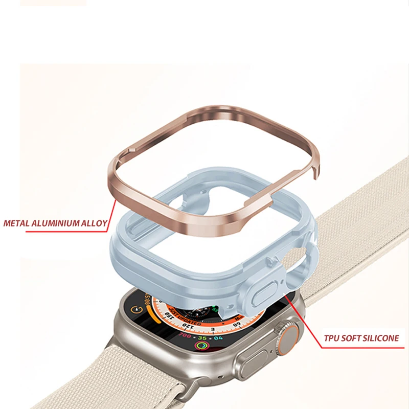 Cover  For apple watch 8 Ultra 49mm protector case shell frame For iwatch Series 7 6 SE 45mm 41mm40mm 44mm Aluminum alloy bumper