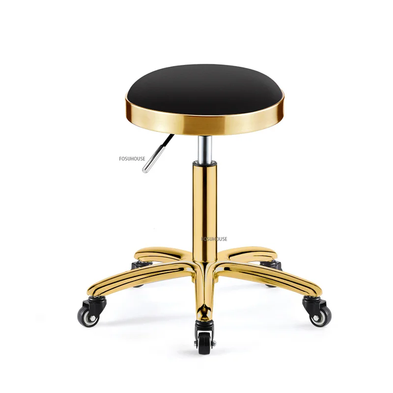 

Stainless Steel Brushed Lift Swivel Stool Explosion-proof Stool Barber Shop Chairs Hairdressing Salon Beauty Stool Master Chair