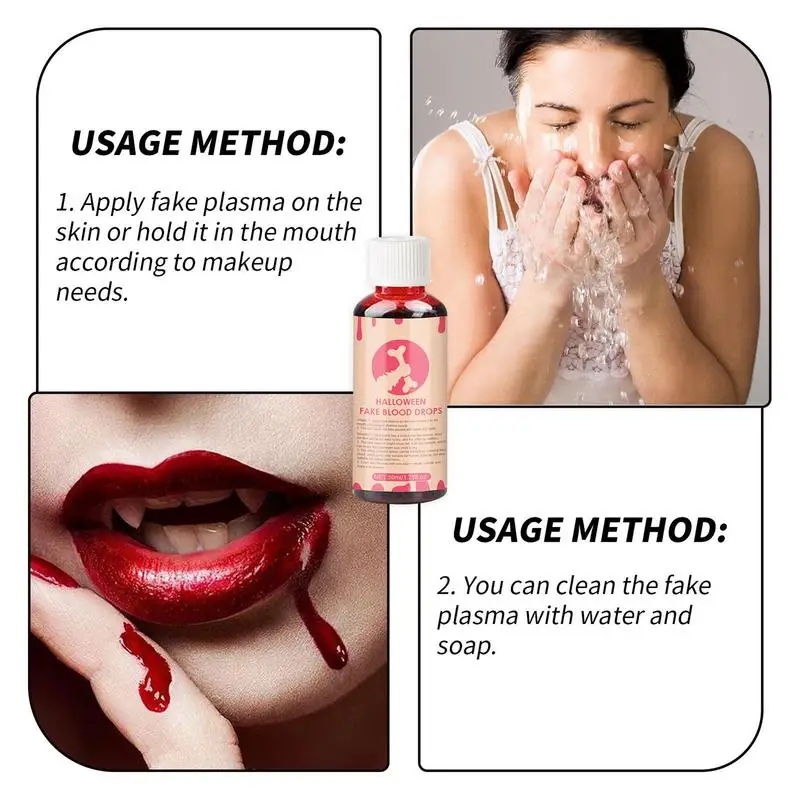 50 мл Хэллоуин Поддельная Кровь Плазменный Реквизит Моющийся Макияж Вампира