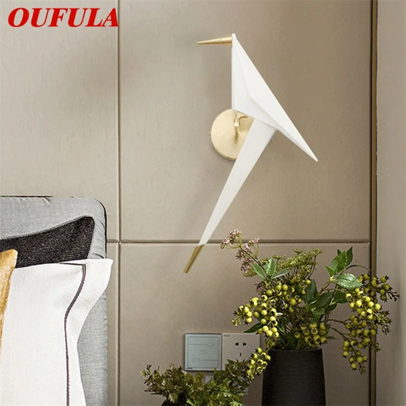

OUFULA Nordic Wall Lamp Bird Shade LED Decorative Fixtures Modern Sconce Lights For Home Living Room Corridor