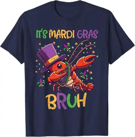 Фото Детская футболка It Mardi Gras Bruh Crayfish Dab Fat Tuesday для мальчиков и девочек, модная футболка с короткими рукавами и графической надписью Sons, новинка, подарок №3