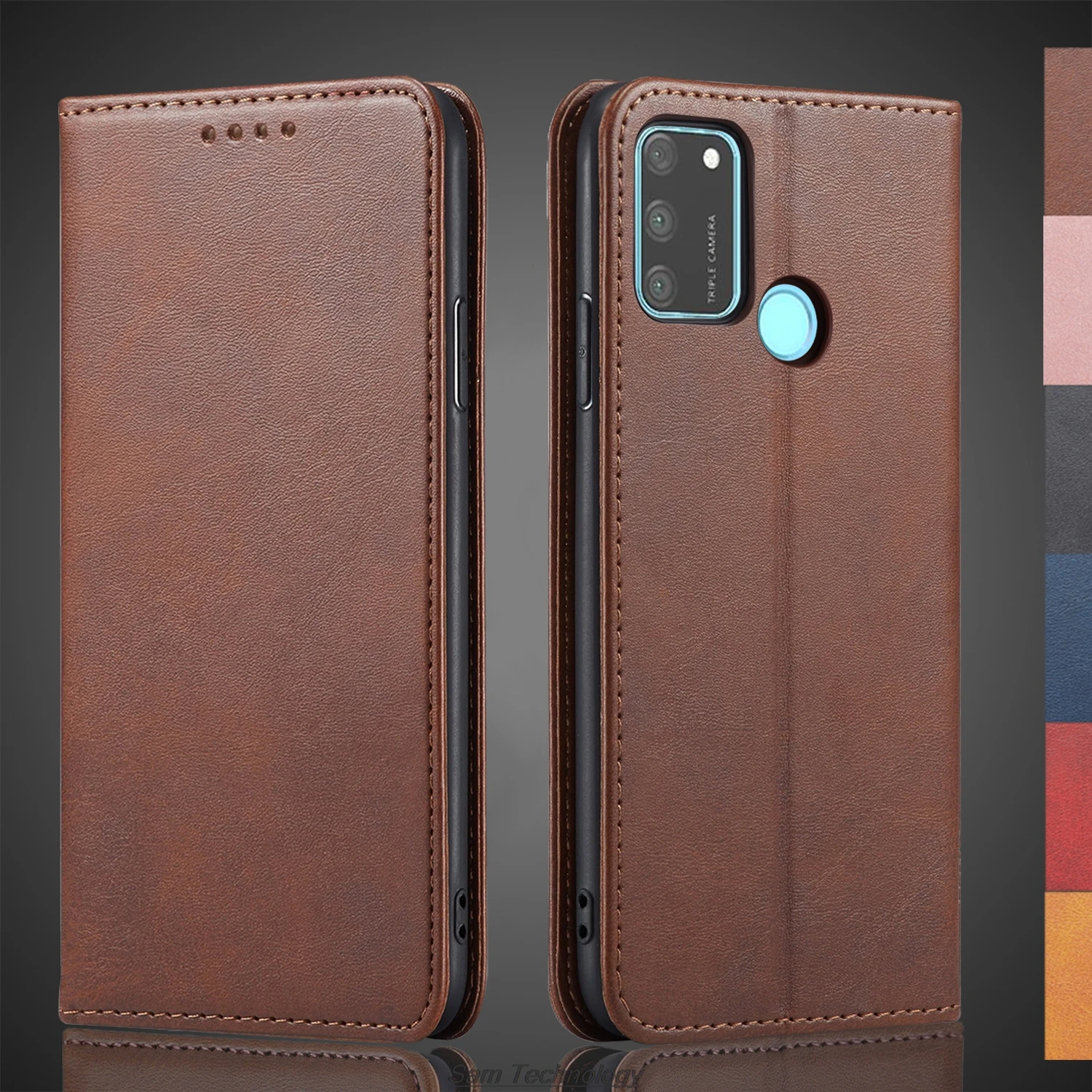 Кожаный чехол с магнитным притяжением для Huawei Honor 9A MOA-LX9N кобура откидной крышкой