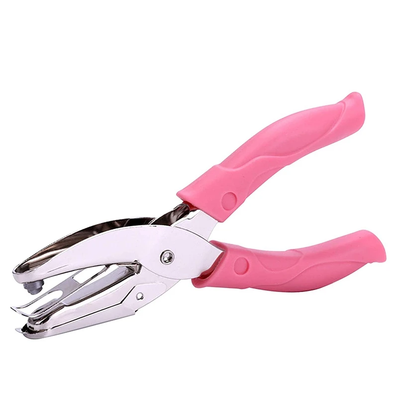 

TEN-WIN 4120 Hole Puncher Mini Star Hole With Pink Soft Handle For DIY Handmade Paper Tag Scrapbook Tool