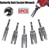 5pcs butterfly bolt socket wrench wing nut driver slot butterfly bolt socket sleeve wrench for panel nuts screws eye hook bolt