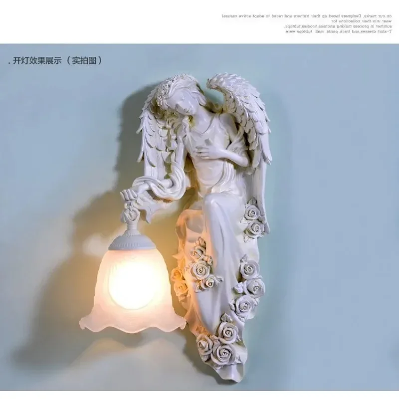 Украшение спальни настенный светильник с ангелом для лестницы винтажный бра со