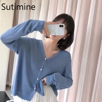 sweater women autumn women sweater long sleeve kintted top cardigan woman solid color loose sweater for girls cardigan