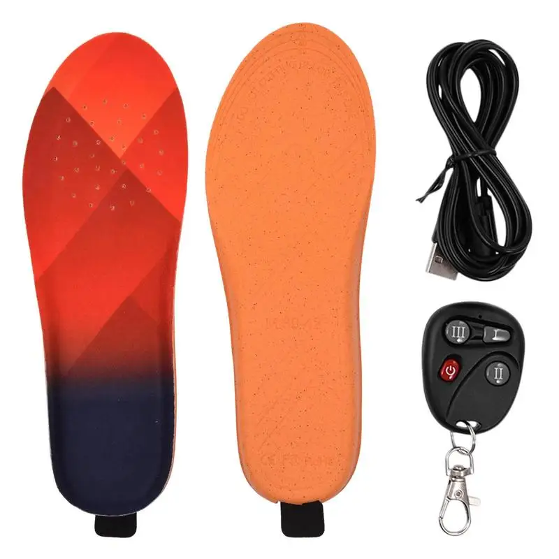 

Heated Insoles USB Rechargeable Foot Warmer With Remote Control Women & Men Cuttable Heated Boot Insoles With 3 Heating Levels