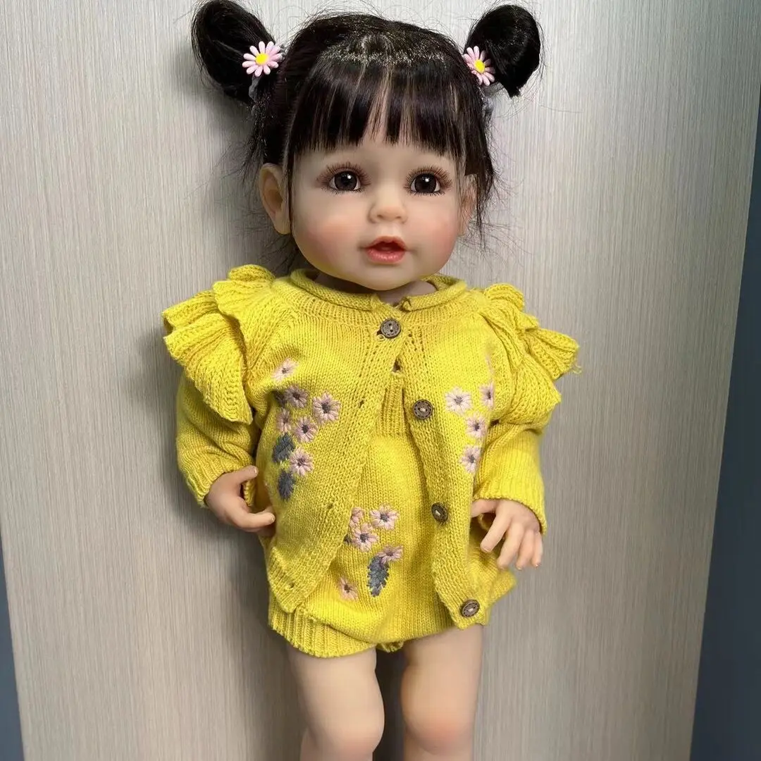 55CM full body soft silicone vinyl Reborn Toddler Girl Doll 