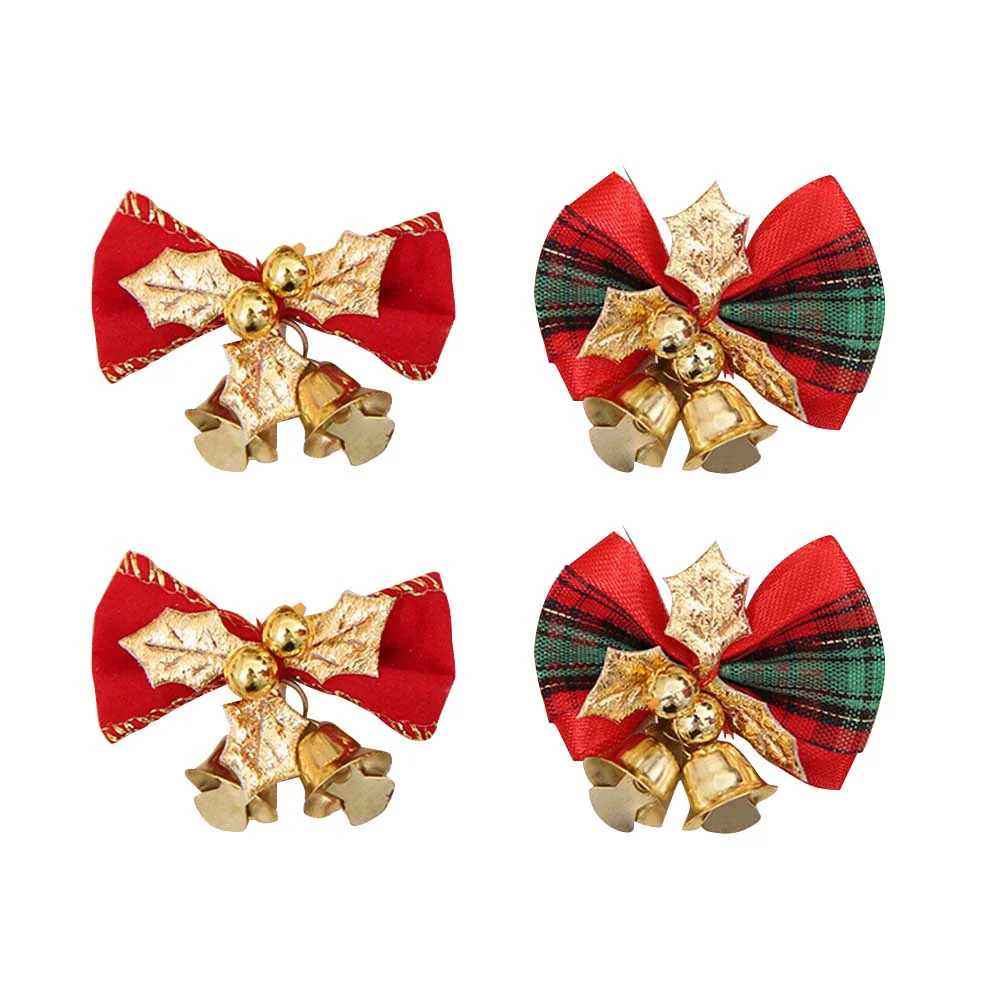 

6pcs Mini with Bells Fabric Xmas Tree Ornaments Hanging Decoration for Home Hotel Decor