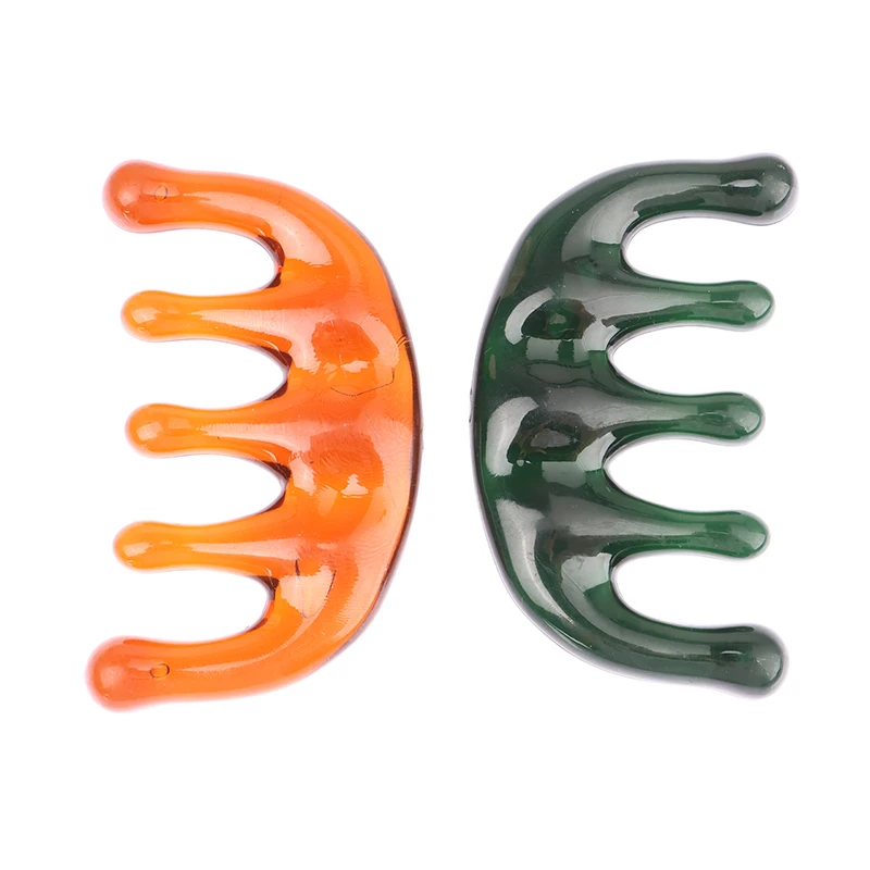 

Массажная Расческа с пятью зубцами, полимерный аппарат для акупунктной терапии с большими зубцами, портативный небольшой гребень для декомпрессии