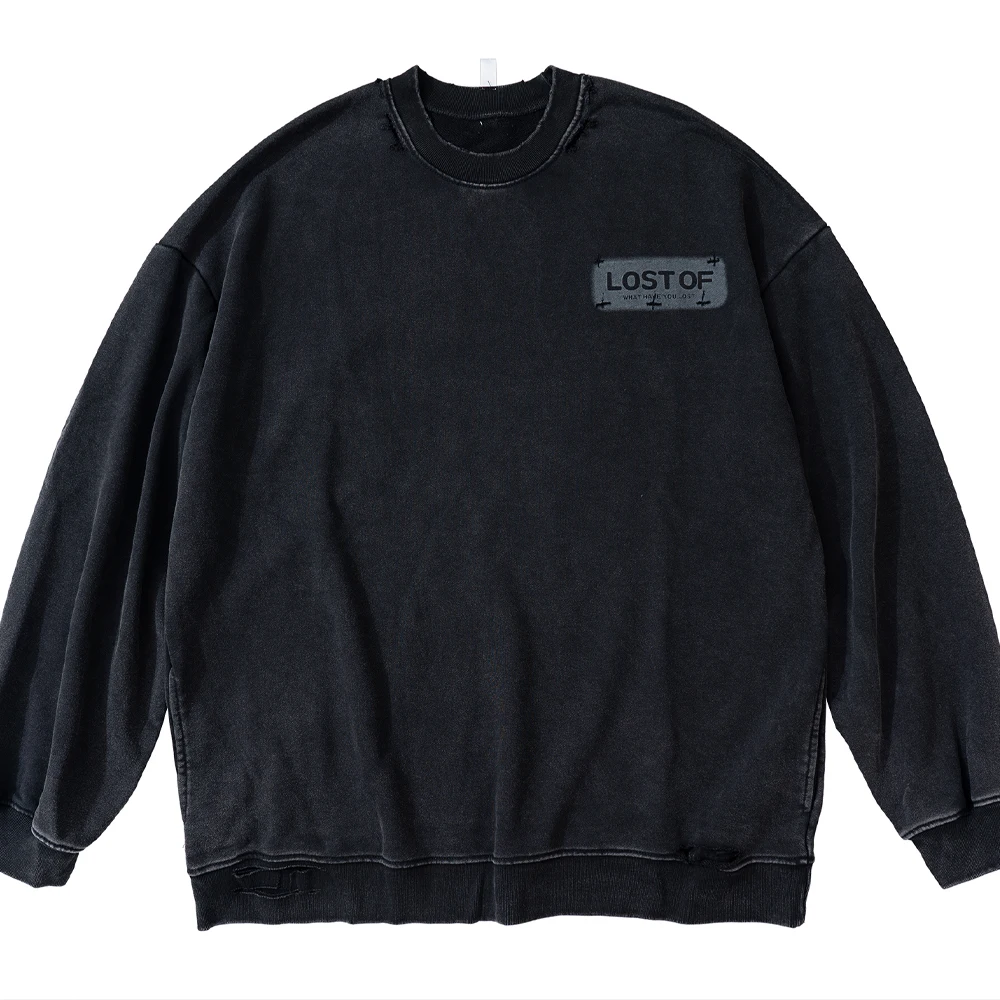 

Men Sweatshirt Letter Oversize O-Neck Pullovers Couple Unisex Fashion Harajuku Top Casual High Street Streetwear Sweat Shirt New