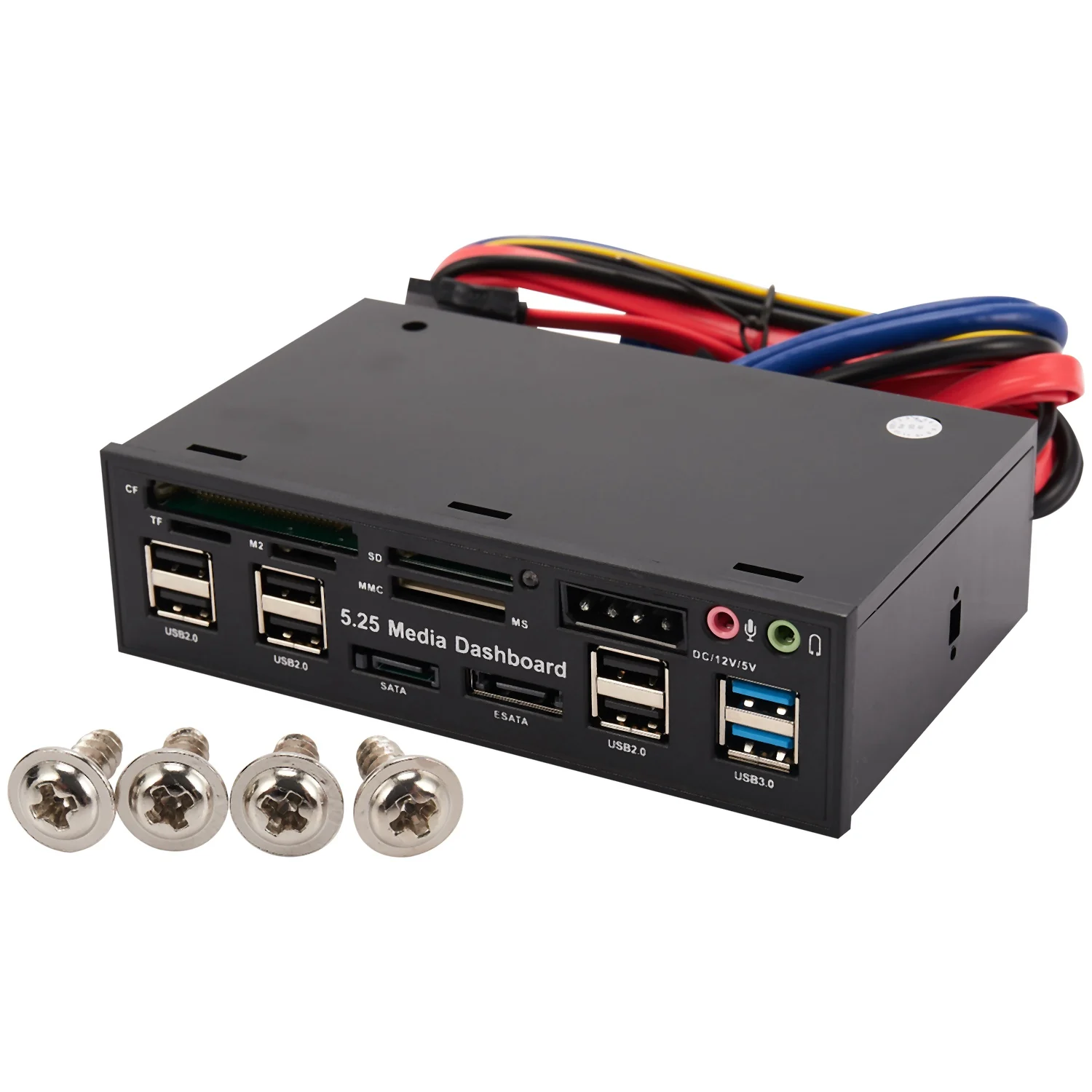 Фото 5,25-дюймовый USB 3.0 на передней панели ПК Usb 3.0/2.0 Hub E-Sata Sata Audio Multi Card Reader для корпуса компьютера Оптические приводы Bay №2