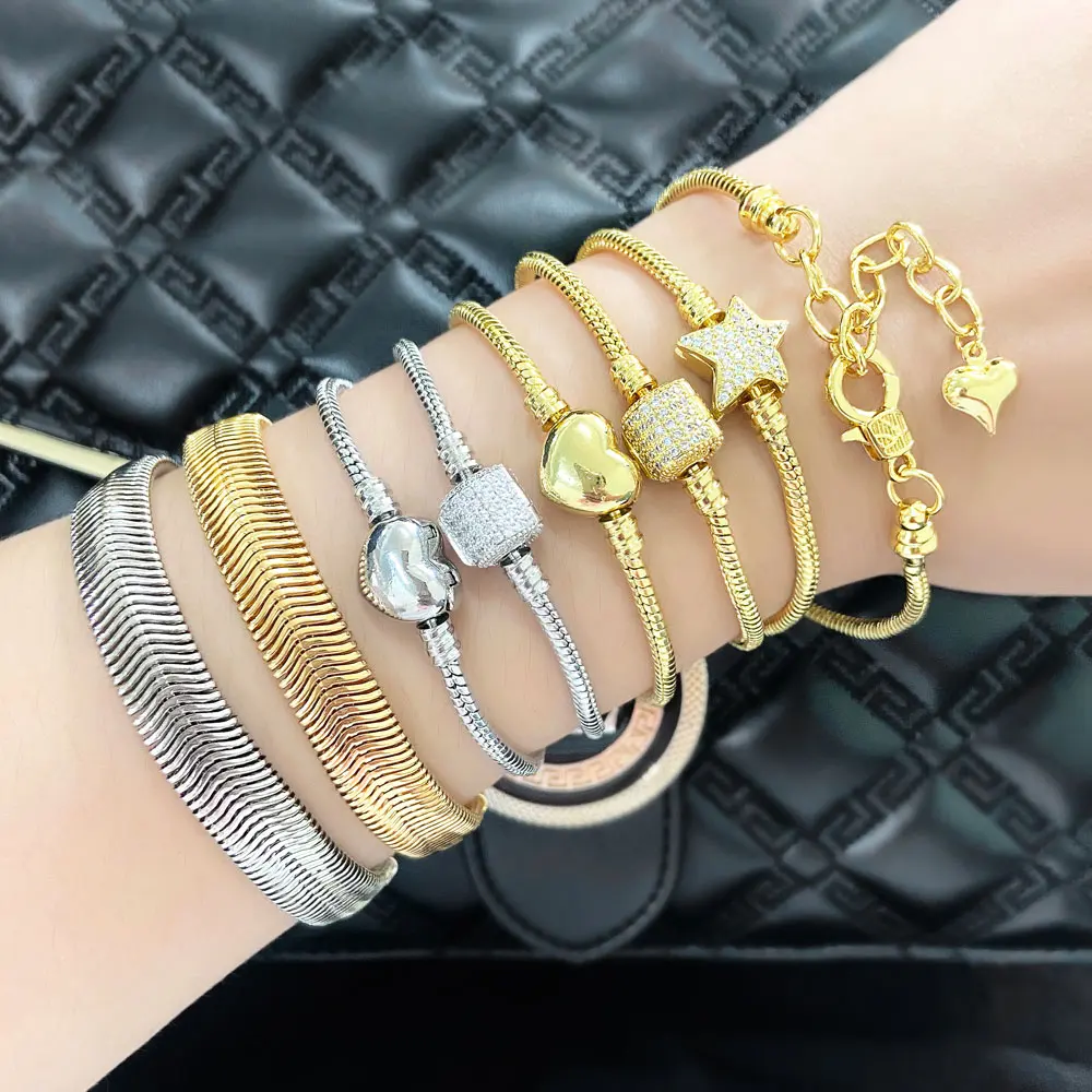 Позолоченные Браслеты FLOLA DIY для изготовления ювелирных изделий эффектные