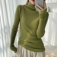 solid slim turtleneck sweater ladies long sleeve pullover knit tops woman sweaters new fashion 2021 autumn winter womens top