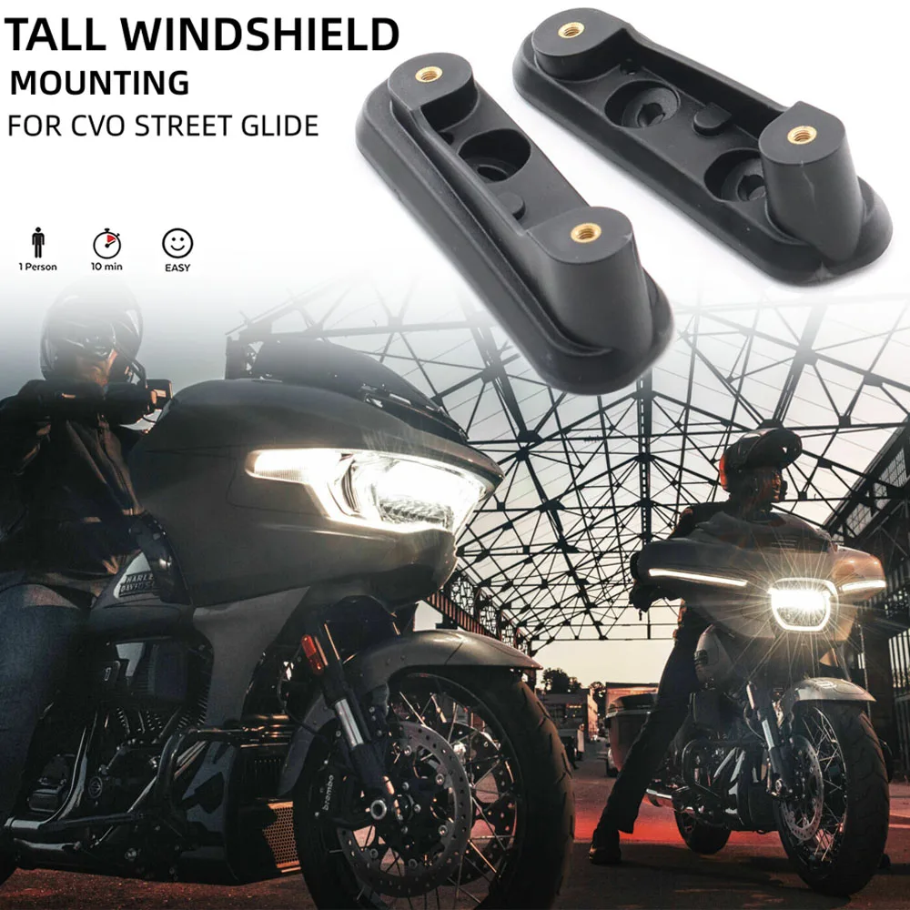 

2023 NEW Motorcycle Tall Windshield Mounting Kit bracket For Harley CVO Street Glide 2023 2024 FLHXSE models
