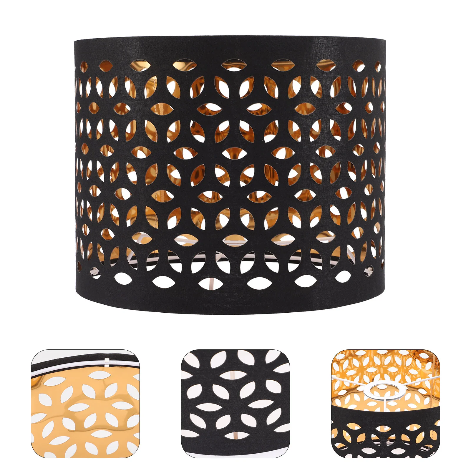 

Lampshade Cloth Wall Fabric Light Vintage Chandelier Desk Hanging Black Bulb