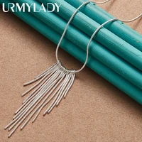 urmylady 925 sterling silver wicker snake chain necklace for women girls party gifts fashion charm jewelry