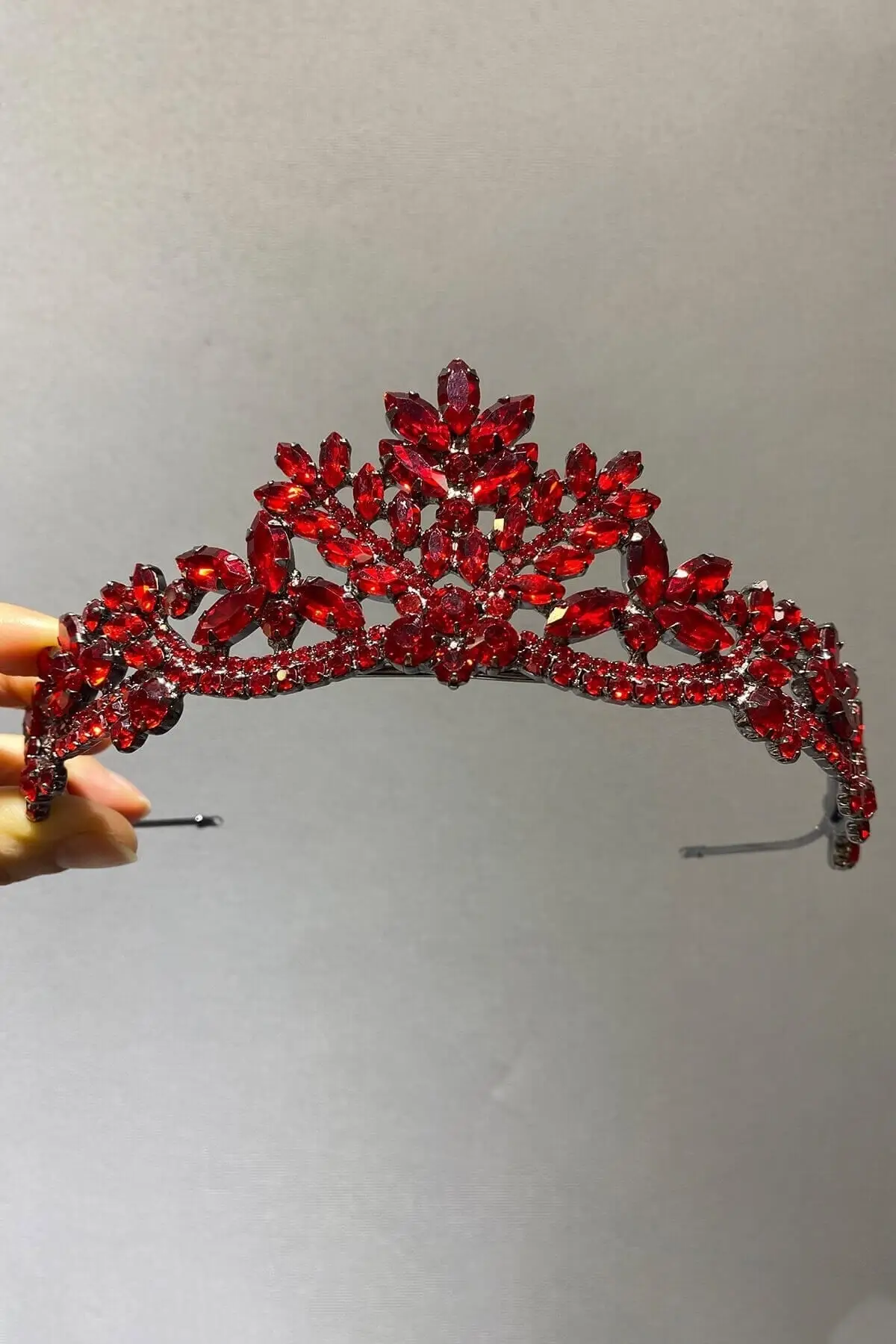 

Bridal Accessories Red Model Bride Crown Wedding Handmade For Bride And Bride