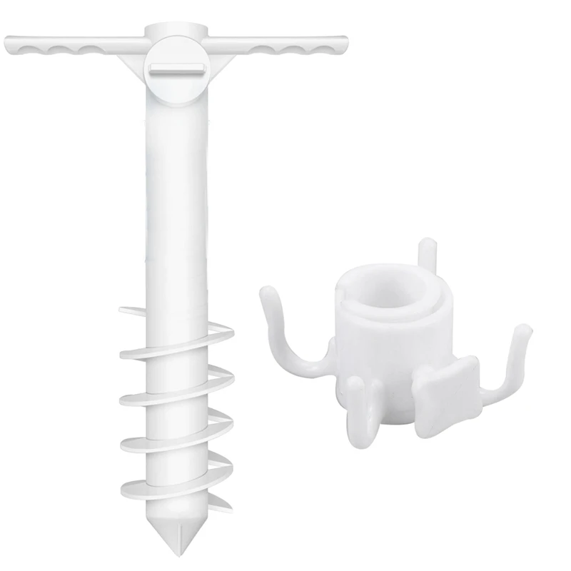 

Пляжный зонт, песочный якорь, 5 спиральных подставок с держателем, подвесной крючок для патио, газона, дома, сада, для всех пляжных зонтиков