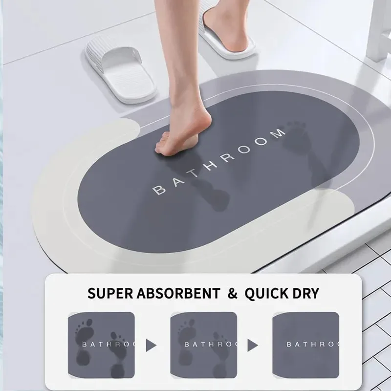 

Bath Mat Super Absorbent Non Slip Bath Bathroom Rug Quick Drying Bath Shower Rug Kitchen Entrance Door Mats Home Floor Mat