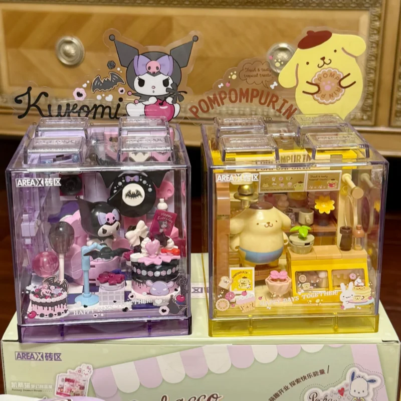 Строительные блоки Senbao Area-X Sanrio Series: милые мини-магазинчики, модели Куроми, Хелло Китти, Синаморолл, игрушки для сборки, подарки (art.: 3920dae328161) - 3920dae328161
