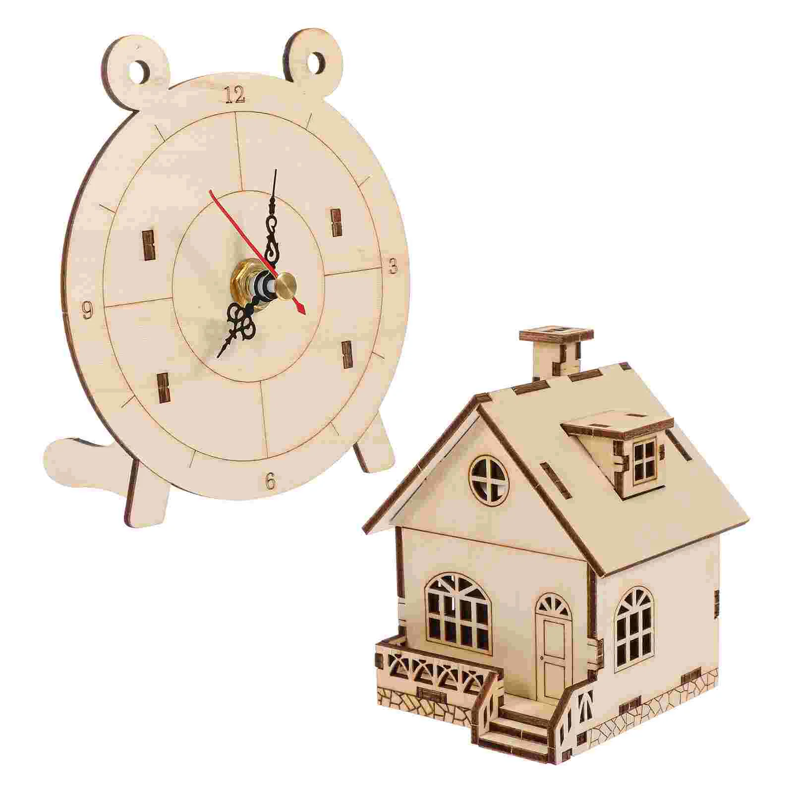 

2 Sets Intellectual Jigsaw Educational Wooden Puzzle Machinery for Home Preschool Decor