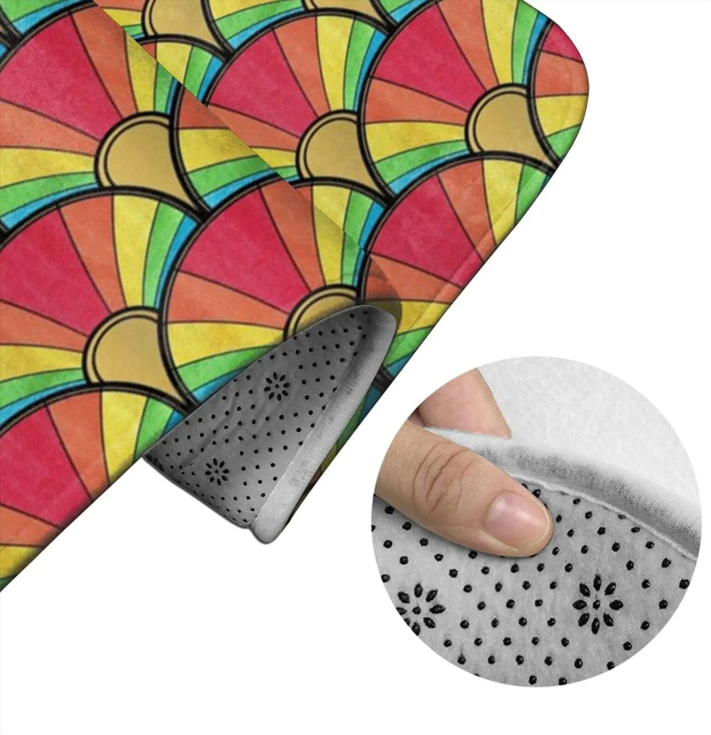 

Flowing Rainbow Art Deco Bathroom Mat Sets 3 Piece Set Rugs Memory Foam Mat Set Toilet Seat Cover Bath Mat lid Cover