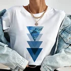 Футболка женская летняя с геометрическим принтом и коротким рукавом