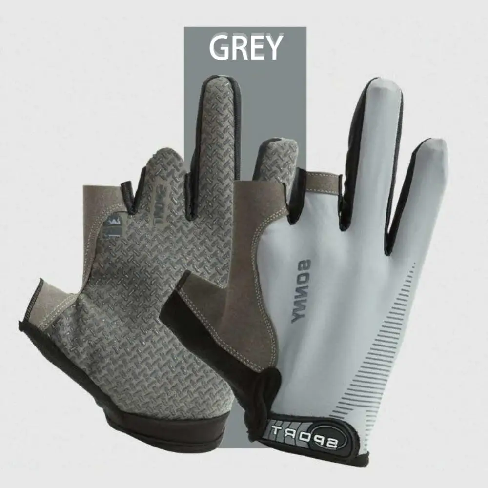 

Adjustable Wrist Fishing Fingerless Gloves Thin Abrasion Mittens Three Finger Gloves Impact Resistance