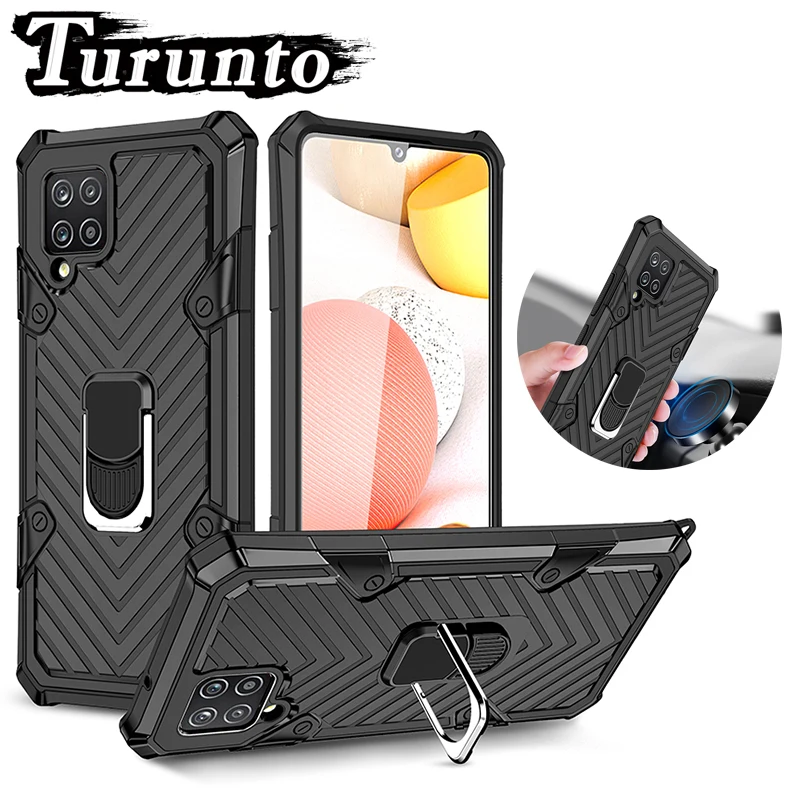 

Shockproof Armor Phone Case For Samsung Galaxy A91 A81 A71 A51 A42 Car Holder with Ring Protection Cover For Galaxy A41 A32 A22