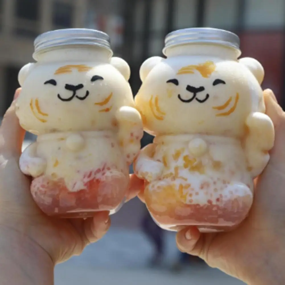 350/500ml Water Bottle Cute Tiger Transparent Water Cup Plastic Beverage Bottle Drinking Bottle botella de agua бутылка для воды