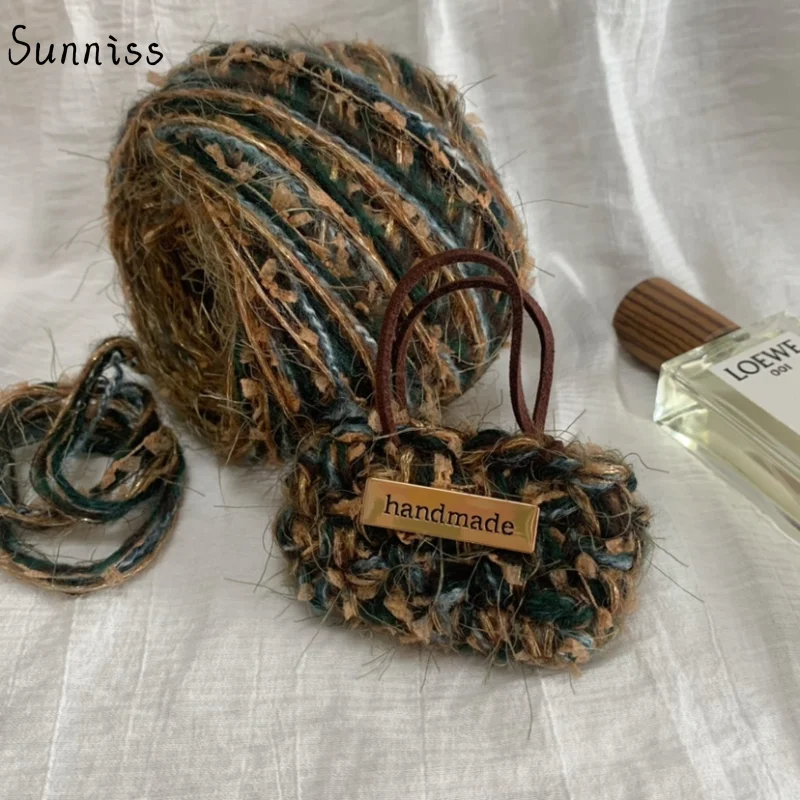 

80g Hand Mixed Line Feature Threads Weaving Yarn Knit Yarn Hand Crochet Craft Thread Yarn Crochet Knitting Dark Green Wool Gift