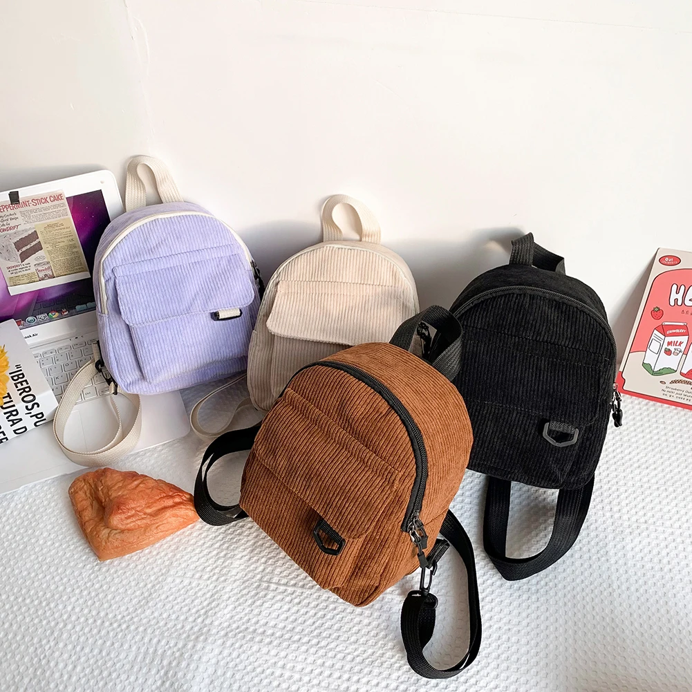 

Corduroy Backpack Fashion Preppy Style School Bags for Teenger Girls Women Pure Color Backpack Shoulder Bags Casual Rucksacks