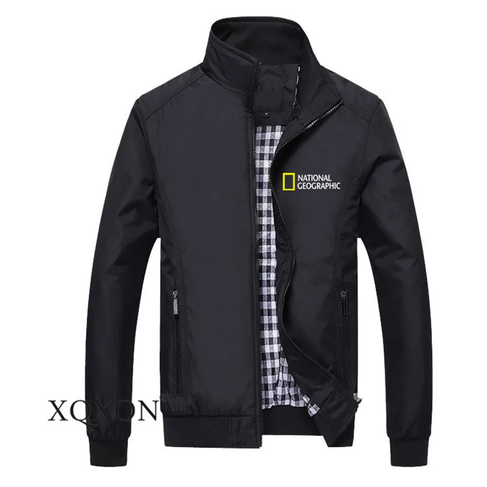 

2022 Men Clothing National Geographic Windbreaker Jackets for Men Spring Autumn Man Stand Collar Coats Jackets