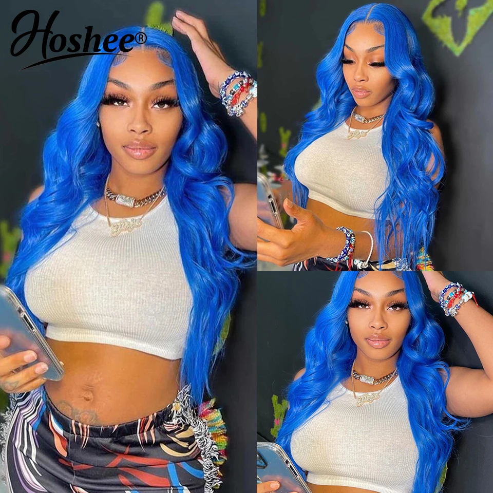 

30 Inch 13x4 Peacock Blue Lace Front Human Hair Wigs For Women Human Hair Transparent 613 Blonde Colored Lace Frontal Wig