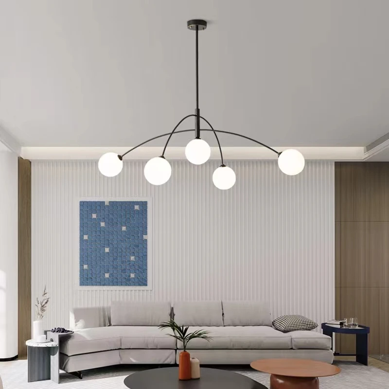 

Minimalism LED Copper Chandeliers For Dining Room Kitchen Living Room Home Pendant Chandelier G9 Glass Ball Modern Hanging Lamps