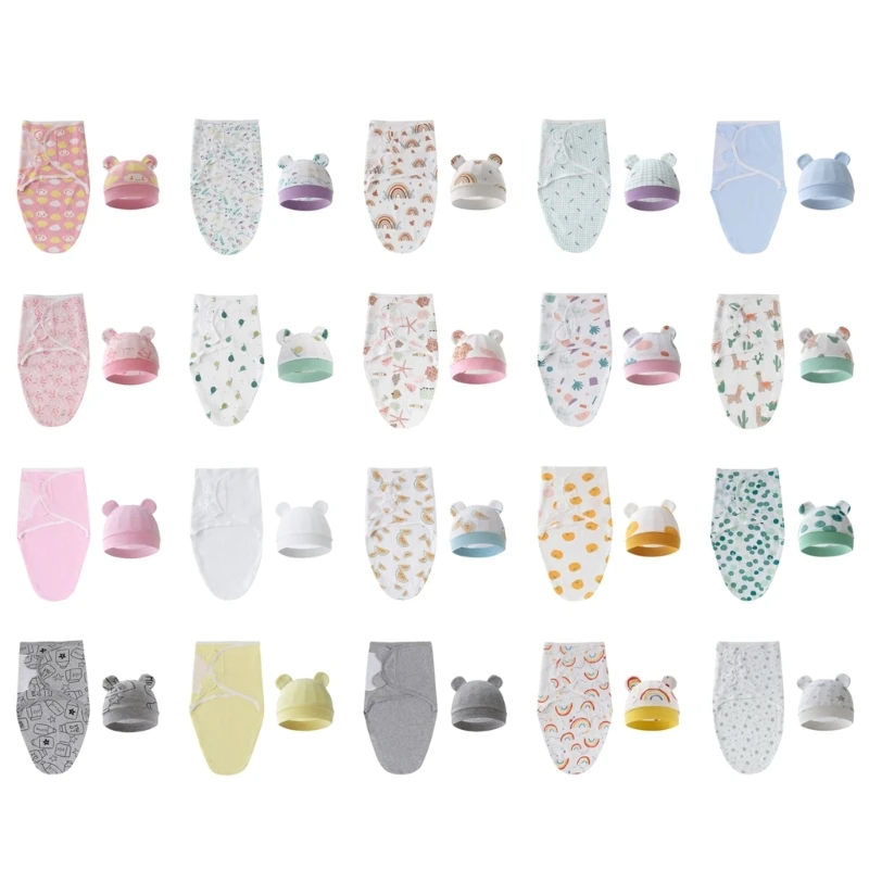 

Newborn Blanket Hat Cotton Sleepsack 0-6M Baby Product Shower Gift