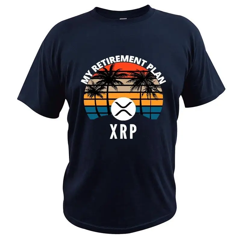 

Xrp Is My Retirement Plan T Shirt Ripple Logo Cryptocurrency T-Shirt Vintage Retro Style EU Size Crew Neck Summer Camisetas