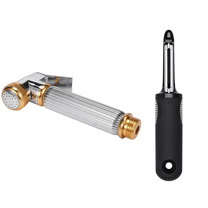 

1 Pcs Wall Mount Shower Toilet Solid Bathroom Bidet & 1 Pcs Swivel Peeler Swiveling Twin Blades