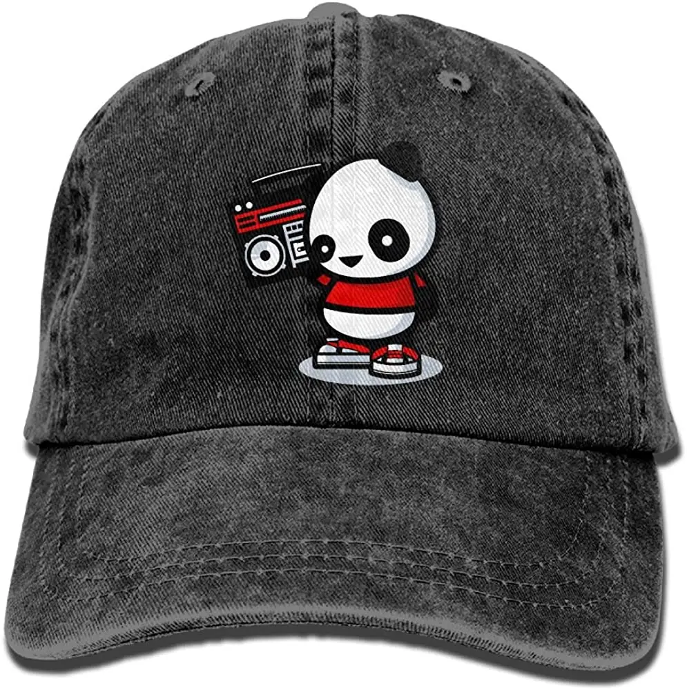 

Unisex Caps Trucker Hats Panda Listening To The Radio Cowboy Baseball Hats