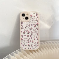 flower cat phone case lens round camera protect couple gift phone case for iphone 13 12 11 pro x xr xs max protection case