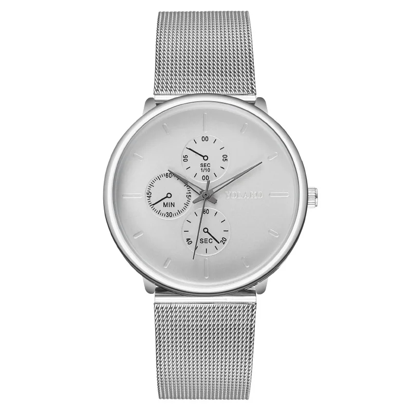 

Fashion Round Quartz Innovative Dial Casual Wrist Watches Stainless Net Strap Fashionable Clock Waterproof Wristwatch for Men