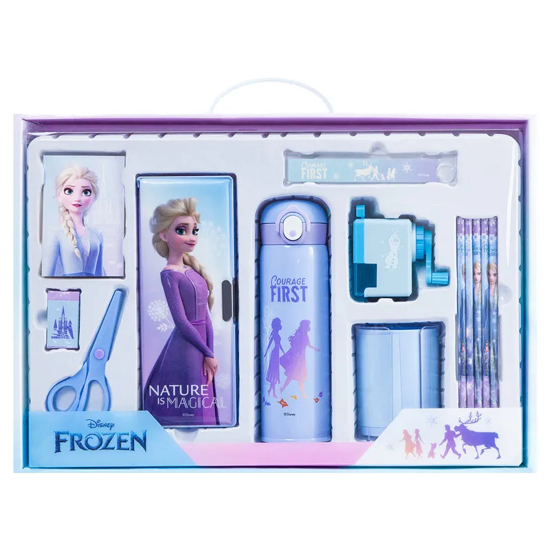 

Disney Frozen Elsa Stationery Set Gift Box Value Christmas Gift Children'spencil Case Thermos Cup Pen Sharpener School Supplies