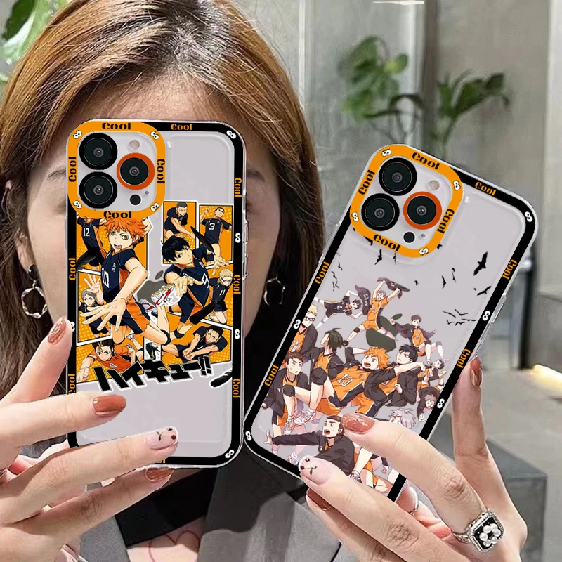 

Anime Haikyuu High School Volleyball Hinata Kageyama Tobio Phone Case for iPhone 11 12 13 Mini Pro Max 14 Pro Max Case shell