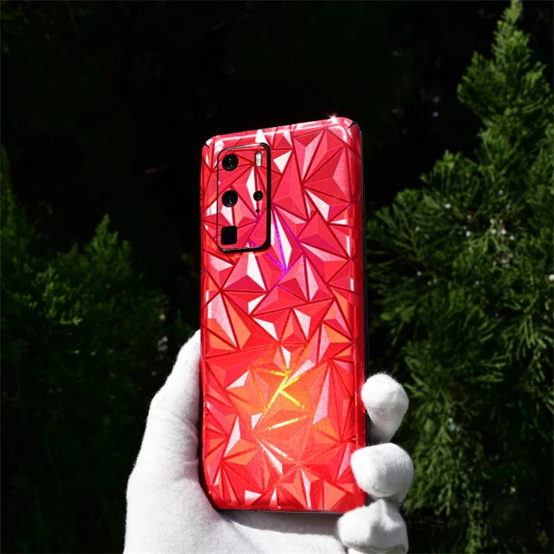 50 Pcs Nano Plating Red Phone Skin Sticker Printing Decorative Protectors Smartphone Back Housing Cover Film for Cutting Mahcine