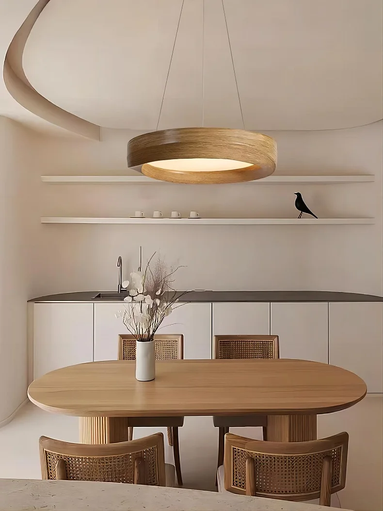 Wabi-sabi деревянная цветная стандартная люстра Скандинавский дизайн барная лампа