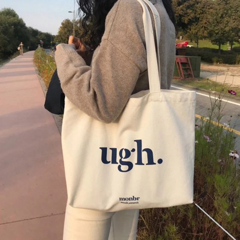 

Women's Bag Cheap Casual Large Capacity Shoulder Bags Shopper Canvas Letter Fashion Harajuku Zipper Print Ulzzang Handbags