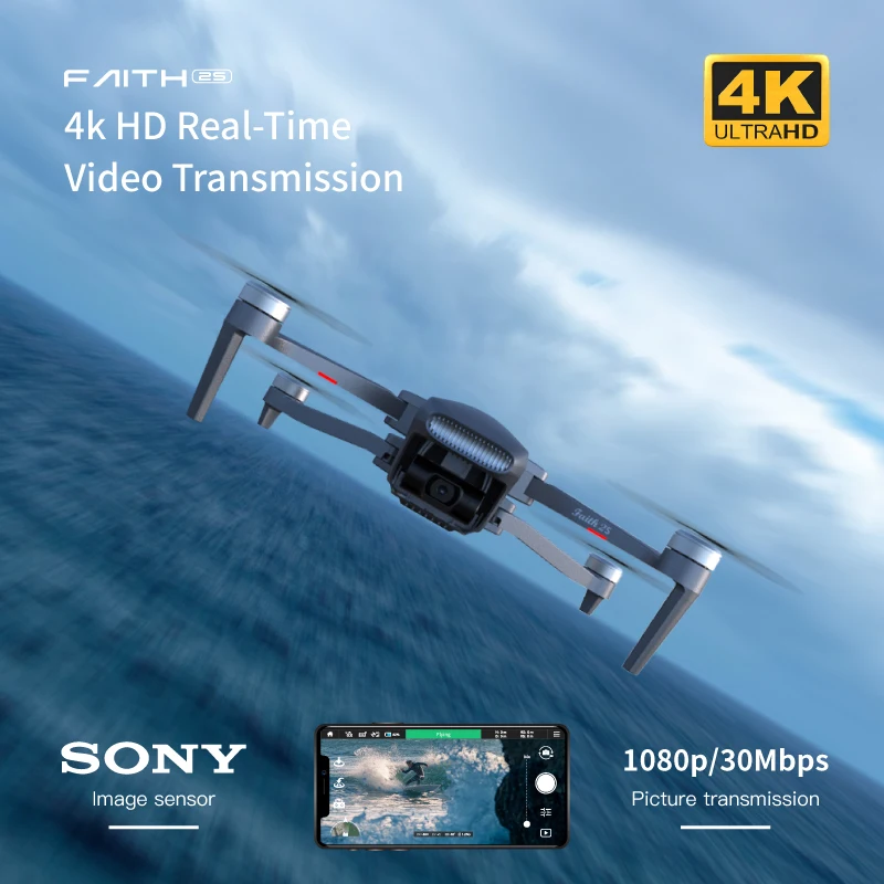 C-FLY Faith 2S Профессиональный Дрон 4K HD камера 3-осевой карданный складной